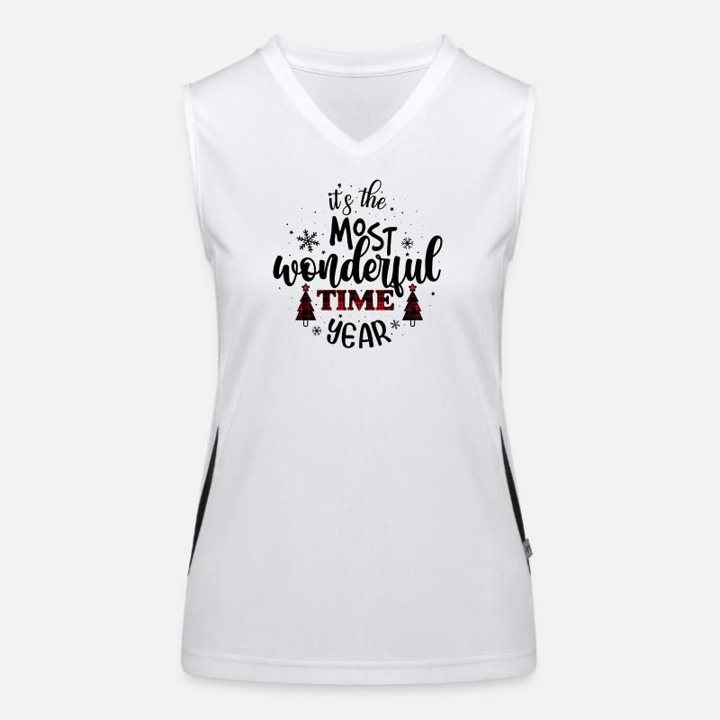 Glitch Time Red Typography Women's Functional Contrast Tank Top
