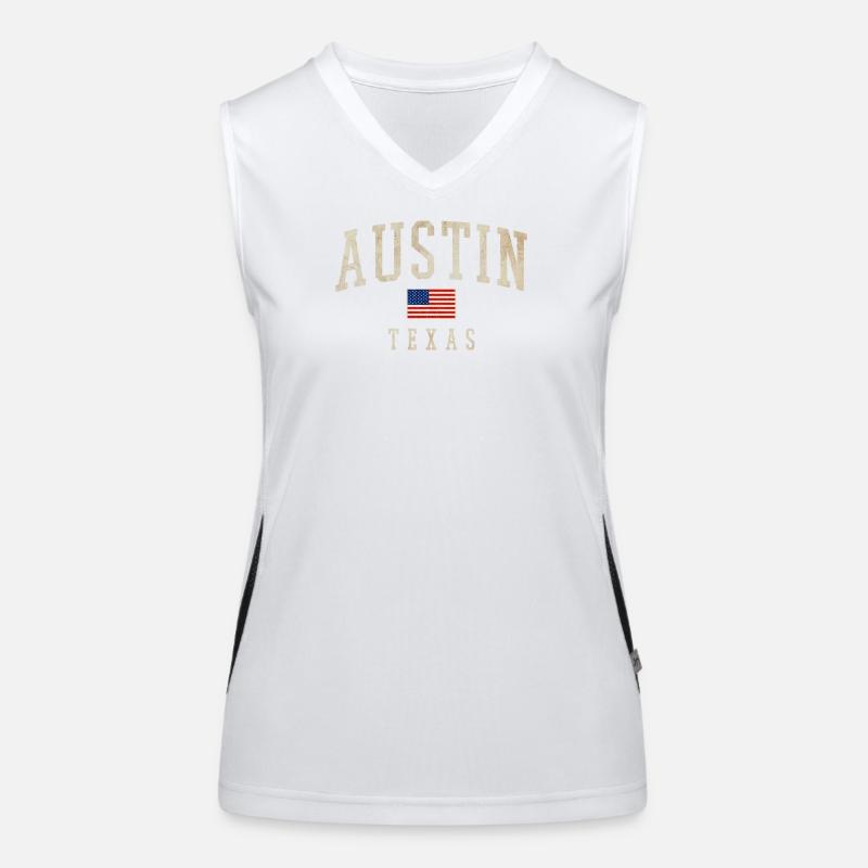 Austin Tx - Women's Functional Contrast Tank Top - white/black