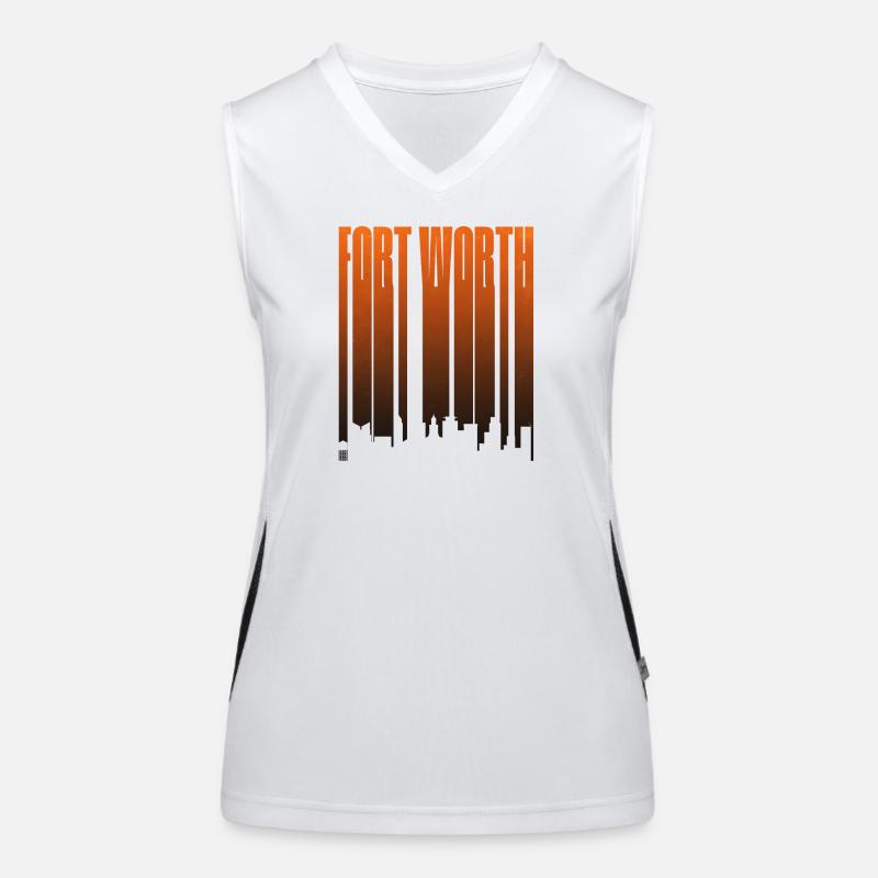 Fort Worth Skyline Neon-Gradienten Funktionelles Kontrast-Tank Top für Frauen