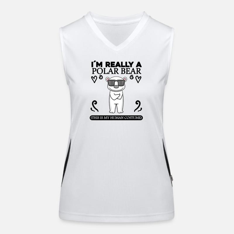 Eisbär Polarbär Bär Spruch Sprüche Funktionelles Kontrast-Tank Top für Frauen