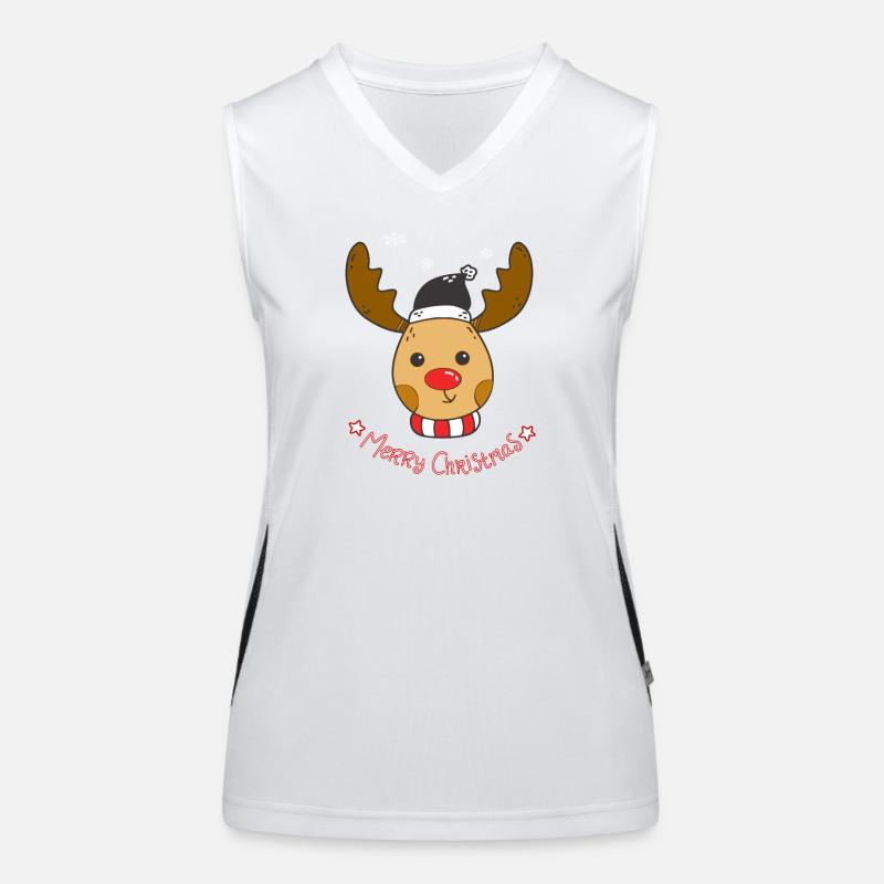Conception de Noël mignon renne Rudolph Débardeur respirant contrasté Femme