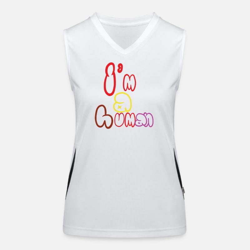 Ich bin ein Mensch Funktionelles Kontrast-Tank Top für Frauen