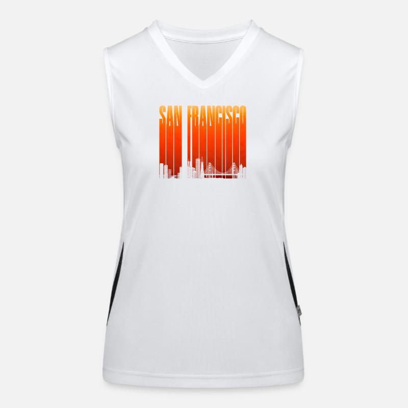 San Francisco Skyline Gradient Funktionelles Kontrast-Tank Top für Frauen