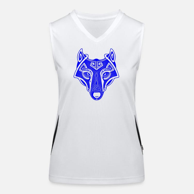 Viking Wolf blue transparent Women's Functional Contrast Tank Top