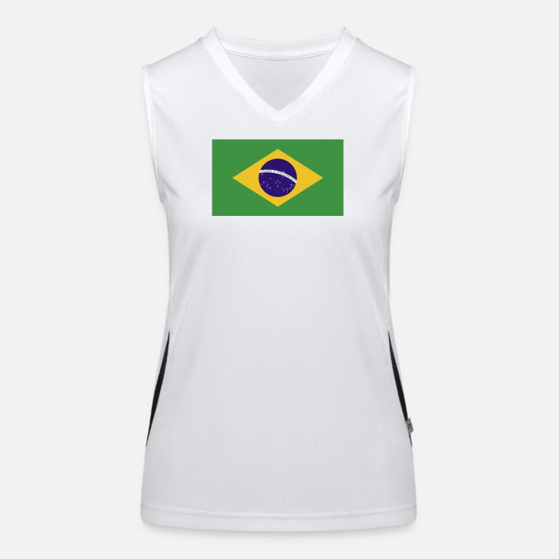 Drapeau national du Brésil Débardeur respirant contrasté Femme