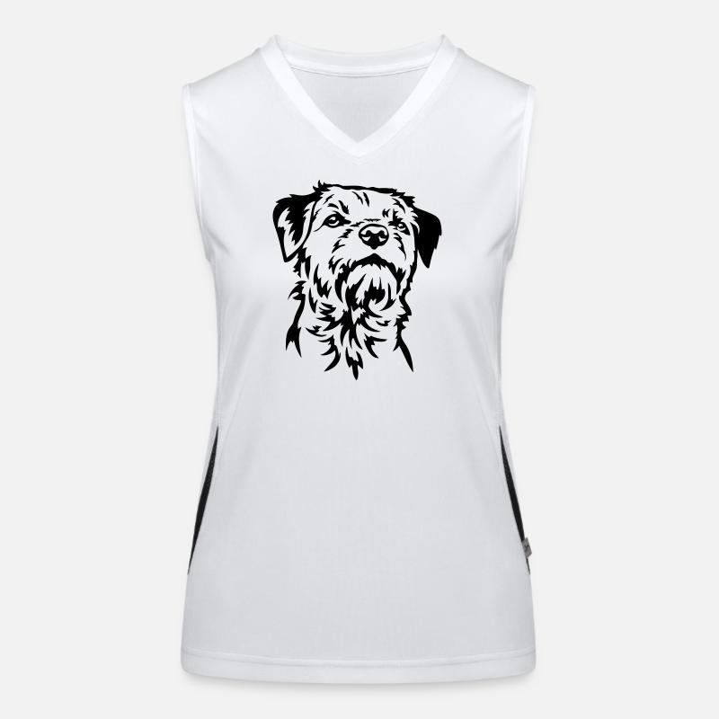 Border Terrier Kopf Funktionelles Kontrast-Tank Top für Frauen