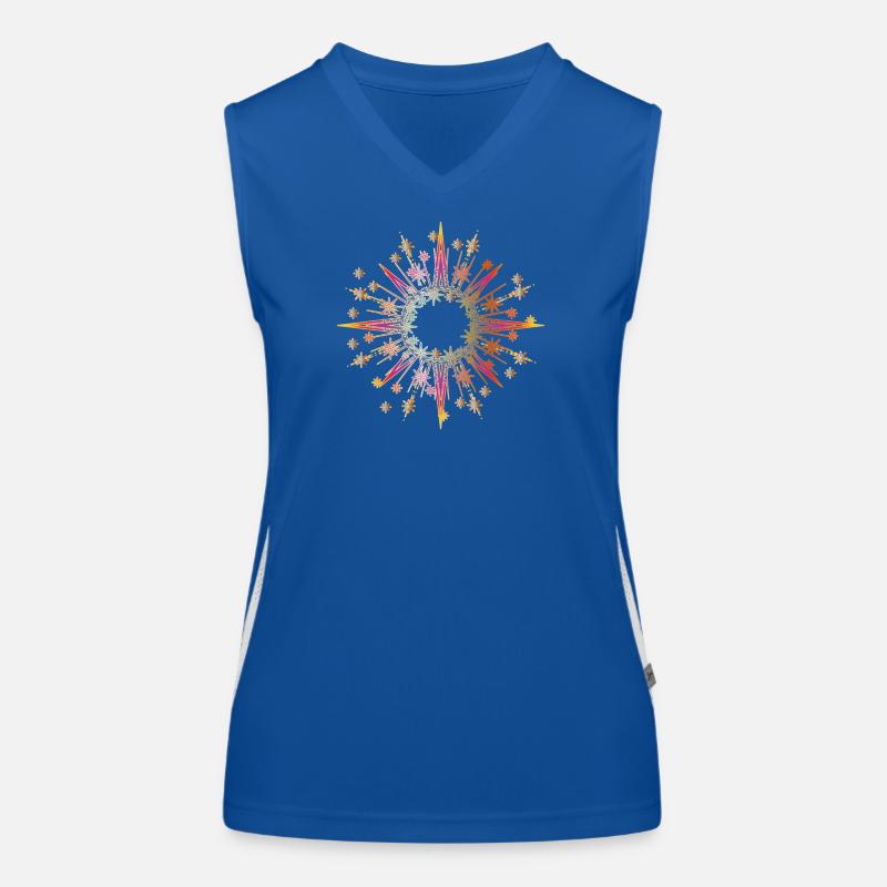 sparkling and shining star as a frame Women's Functional Contrast Tank Top