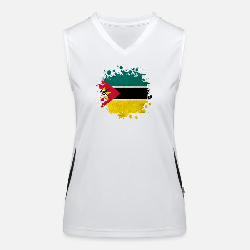 Design du drapeau du Mozambique Débardeur respirant contrasté Femme