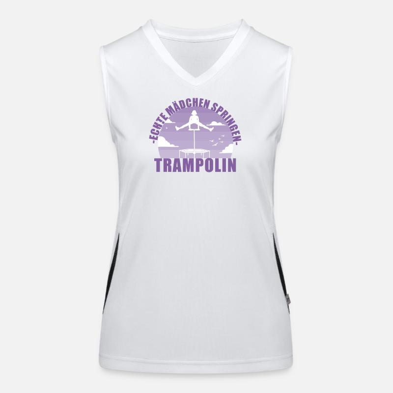 Echte Mädchen springen Trampolin Geschenk Funktionelles Kontrast-Tank Top für Frauen