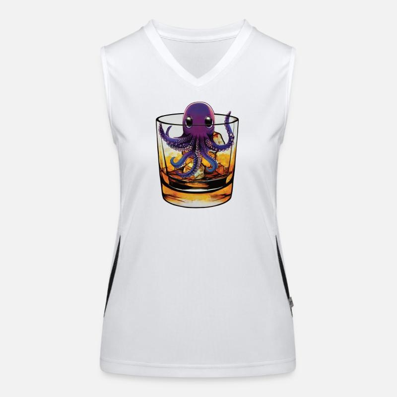 Small squid in whiskey 🥃 Women's Functional Contrast Tank Top
