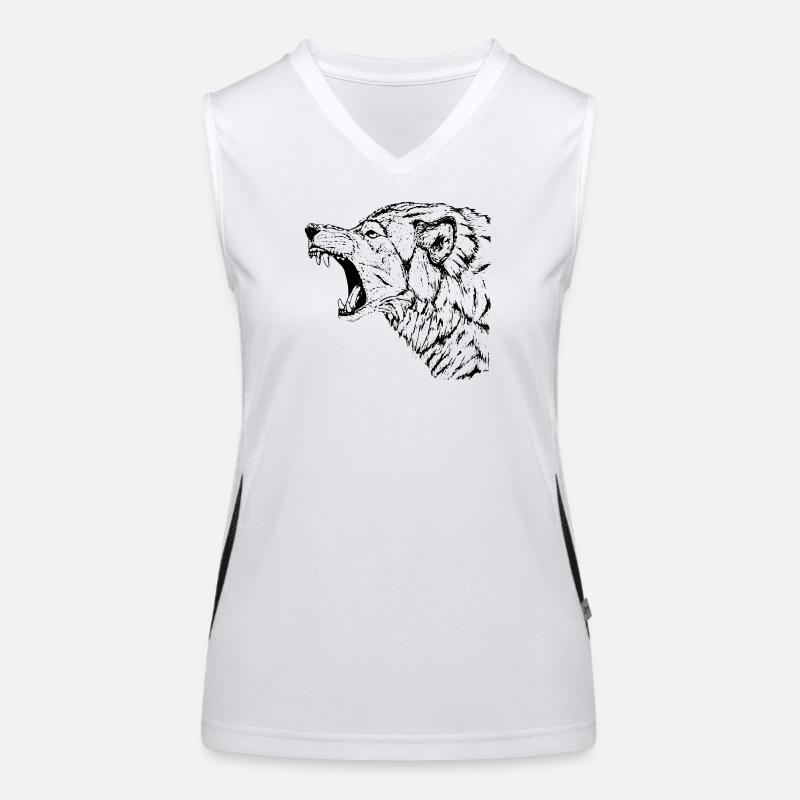 Wolf Funktionelles Kontrast-Tank Top für Frauen