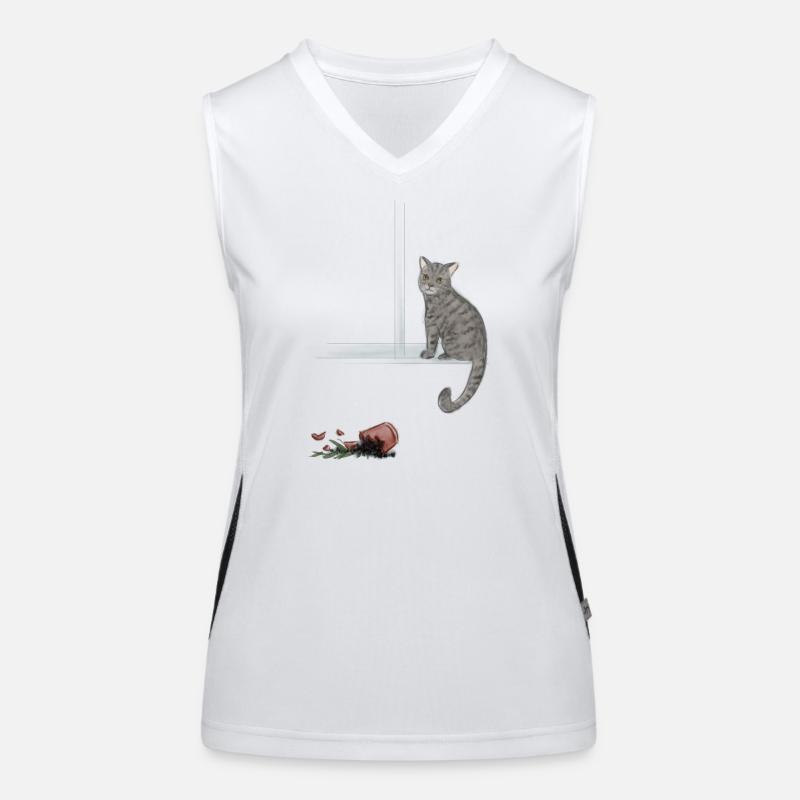 Moonlit tabby and fallen rose Women's Functional Contrast Tank Top