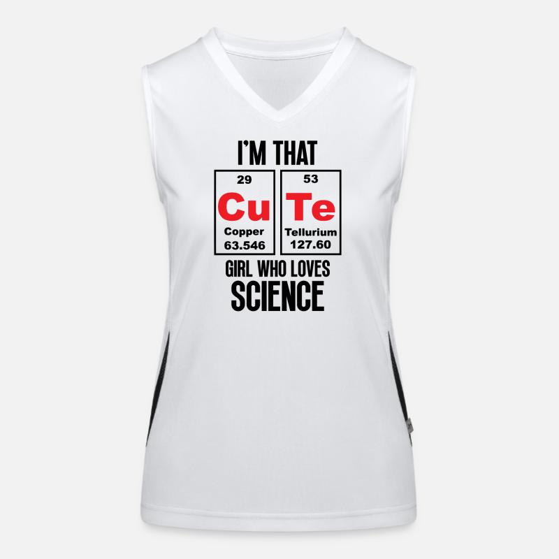 Ich bin das süße Mädchen, das die Wissenschaft liebt Funktionelles Kontrast-Tank Top für Frauen