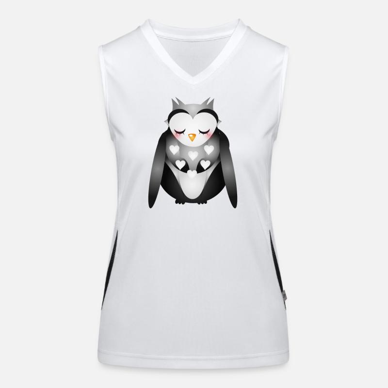 niedliche verträumte Eule Funktionelles Kontrast-Tank Top für Frauen