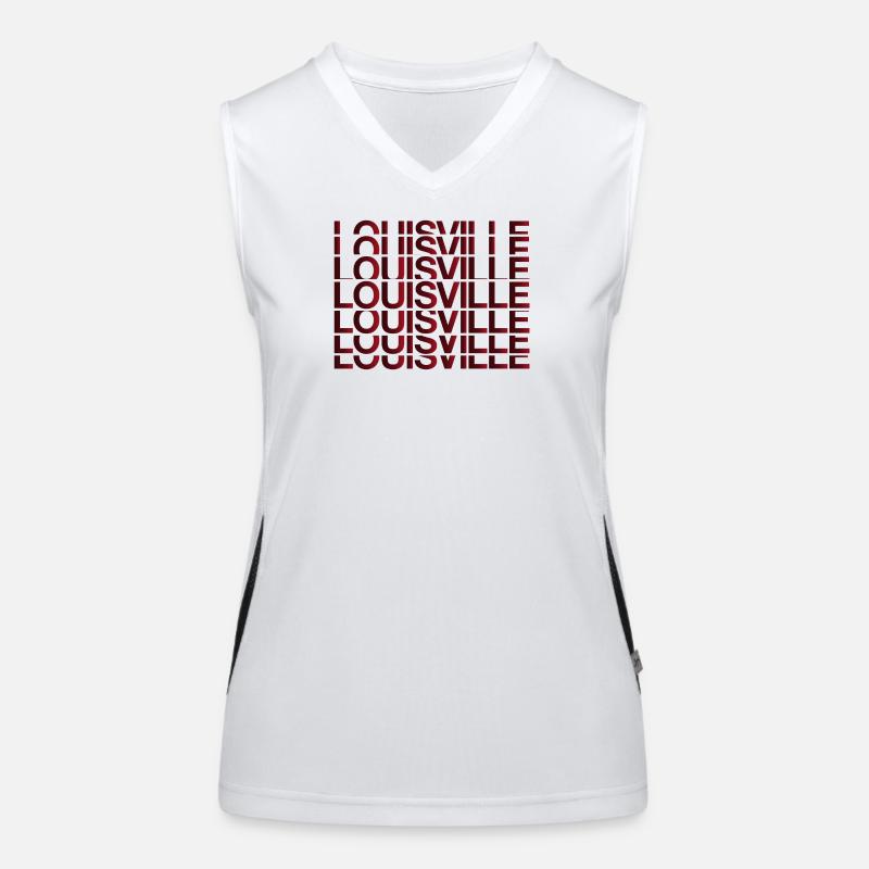 Louisville Grid Neon Typeface Women's Functional Contrast Tank Top