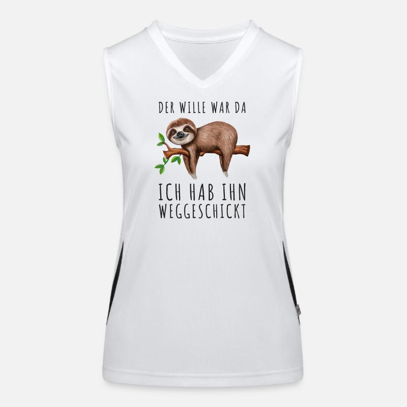 Faultier Sarkasmus Morgenmuffel Langschläfer Funktionelles Kontrast-Tank Top für Frauen