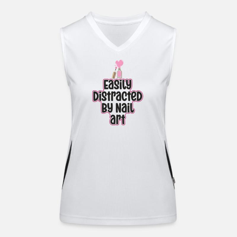 Easily distracted by Nail Art Nail Tech Women's Functional Contrast Tank Top