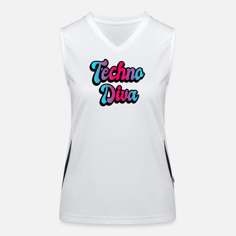 Techno Diva Funktionelles Kontrast-Tank Top für Frauen