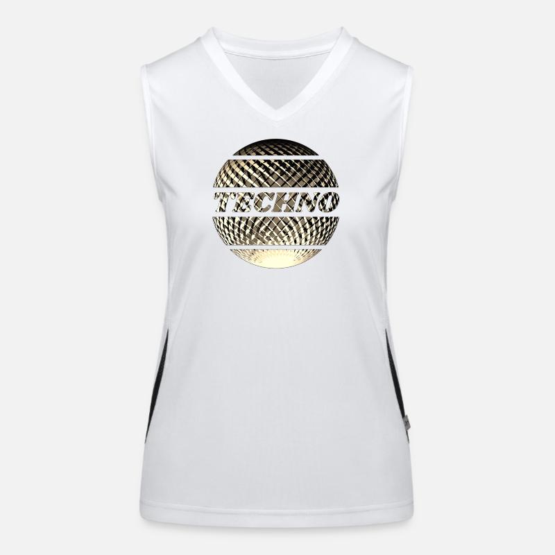 Techno Diskokugel gold Funktionelles Kontrast-Tank Top für Frauen