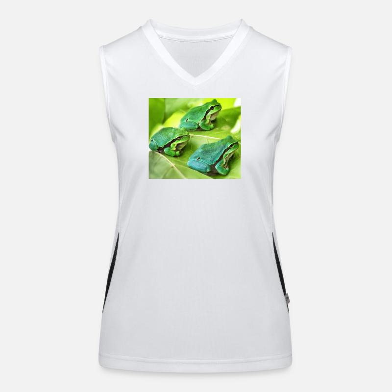 The three green tree frogs Women's Functional Contrast Tank Top