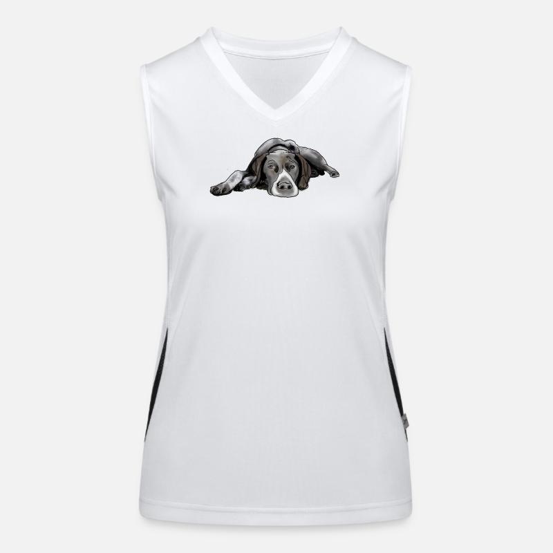 Pointer Deutsch Kurzhaar Funktionelles Kontrast-Tank Top für Frauen