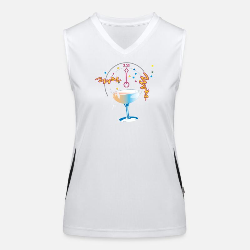 Neujahr Anstossen Konfetti Funktionelles Kontrast-Tank Top für Frauen