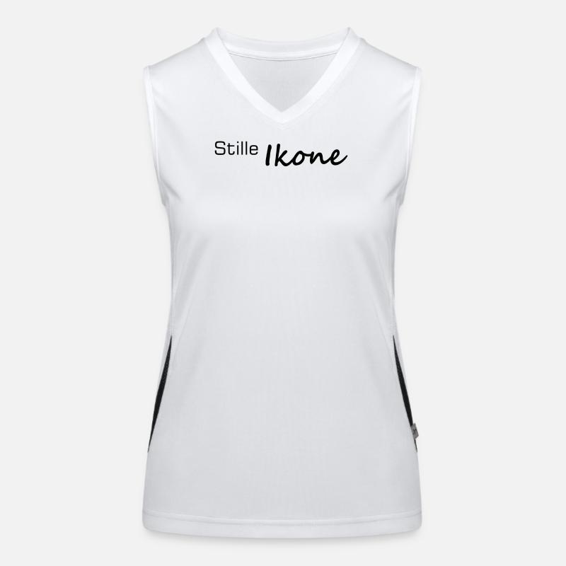 Stille Ikone Handlettered Schriftzug Funktionelles Kontrast-Tank Top für Frauen