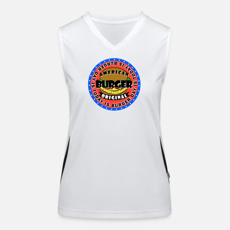 Heute ist Burger Tag Funktionelles Kontrast-Tank Top für Frauen