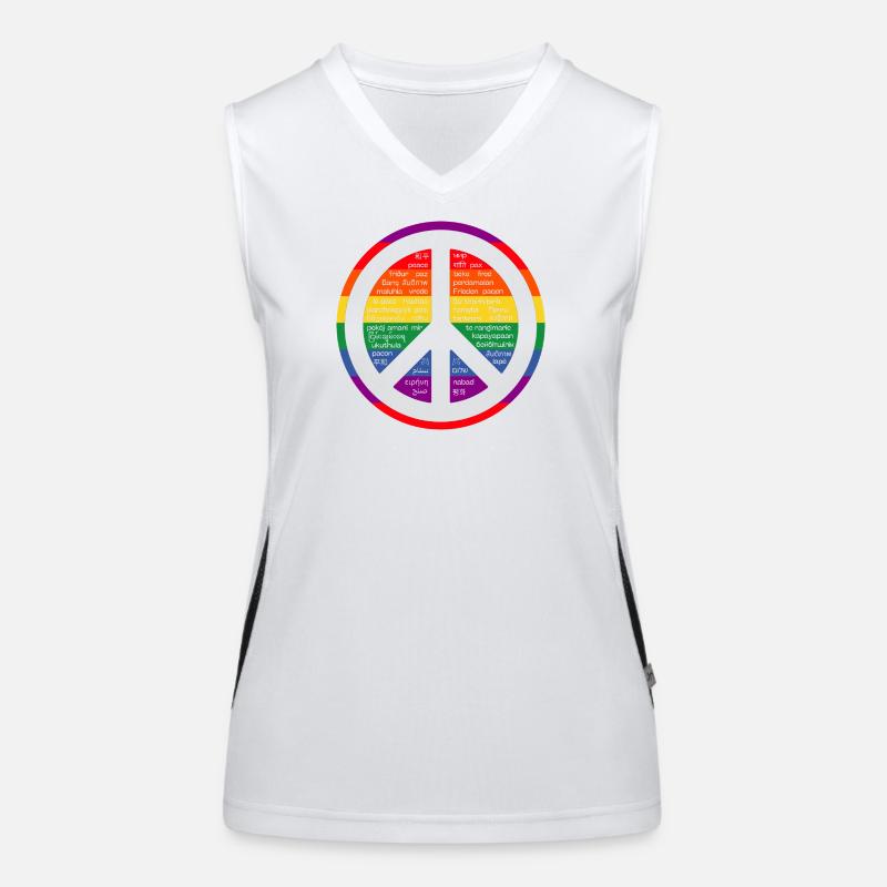 Regenbogenzeichen des Friedens. Funktionelles Kontrast-Tank Top für Frauen