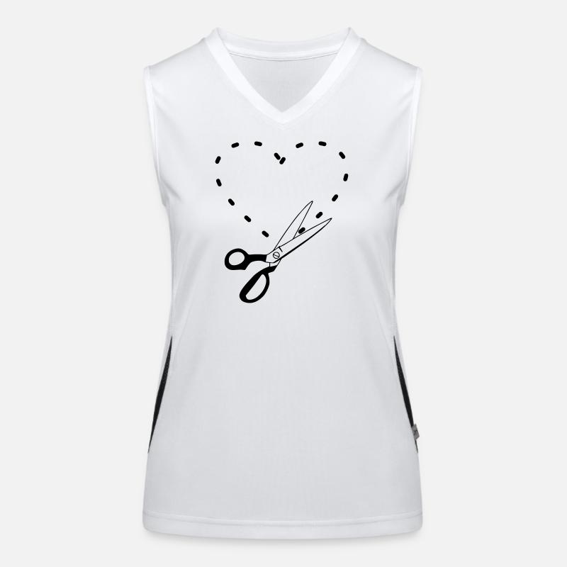 Pattern cutting heart Women's Functional Contrast Tank Top