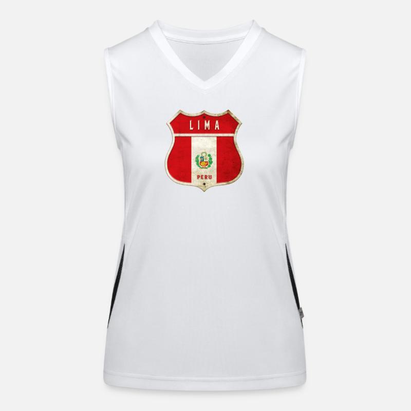 Design du drapeau de Lima (Pérou) Débardeur respirant contrasté Femme