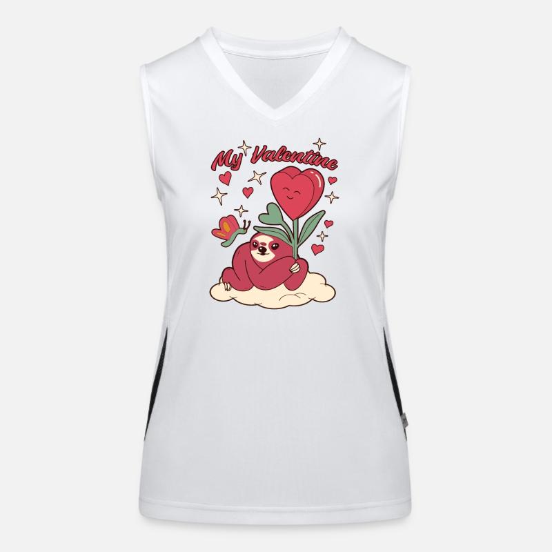 Valentine's Day Sloth Women's Functional Contrast Tank Top