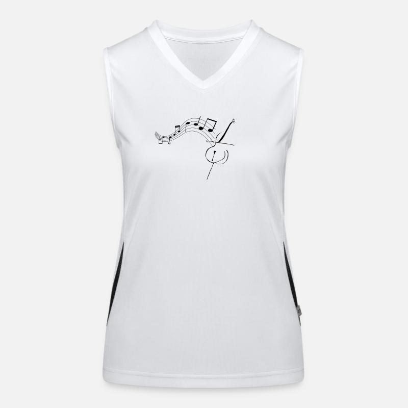 Cello with notes1 - Women's Functional Contrast Tank Top - white/black