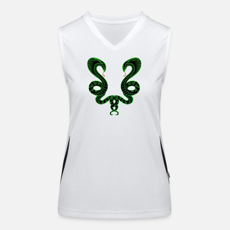 Two green snakes Women's Functional Contrast Tank Top