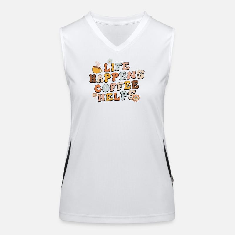 Life Happens Kaffee hilft Funktionelles Kontrast-Tank Top für Frauen