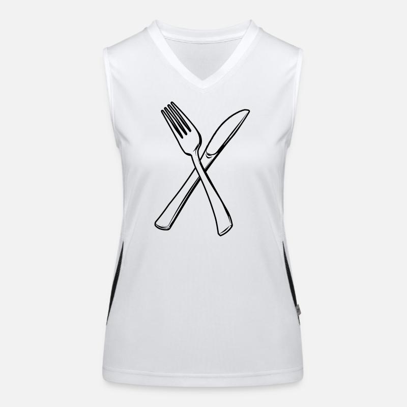 Knife and fork transparent Women's Functional Contrast Tank Top