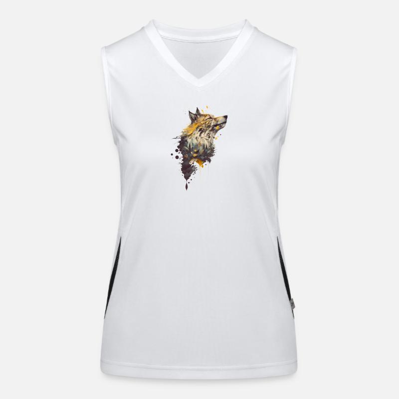 Wolf Design avec une forêt incluse Débardeur respirant contrasté Femme