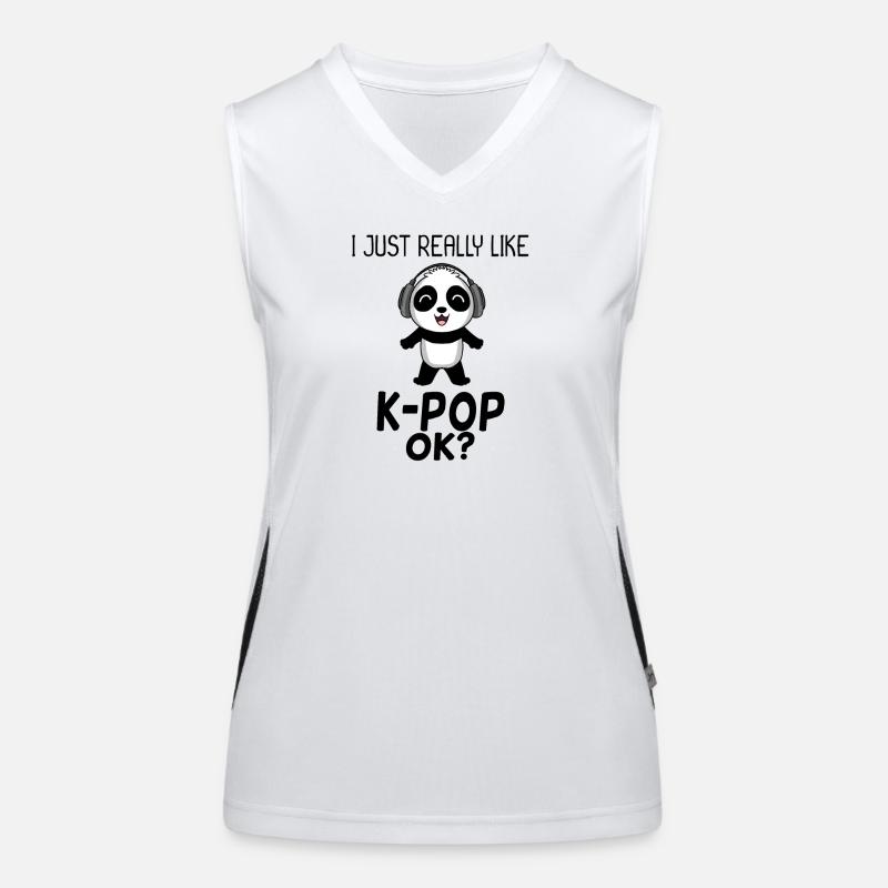 k Pop Saying Panda Women's Functional Contrast Tank Top