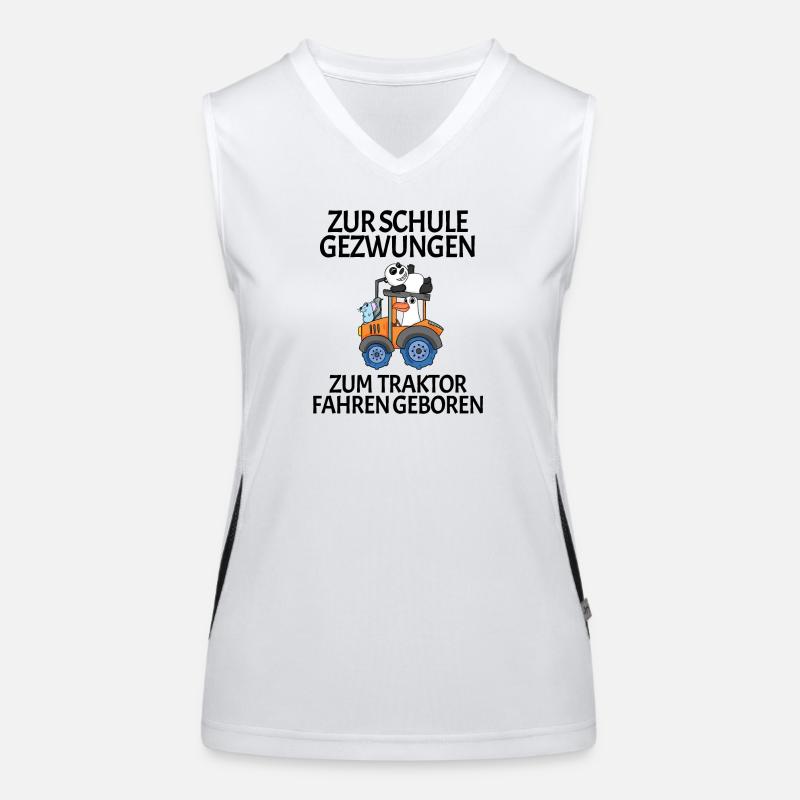 Schule Einschulung Traktor Geschenk Lustig Funktionelles Kontrast-Tank Top für Frauen