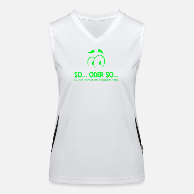 So...Oder So: Hässlicher Vogel - Neongrün Funktionelles Kontrast-Tank Top für Frauen
