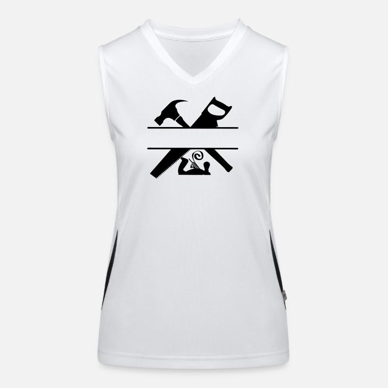 a martello e pialla con logo Carpenter Top sportivo da donna in contrasto cromatico