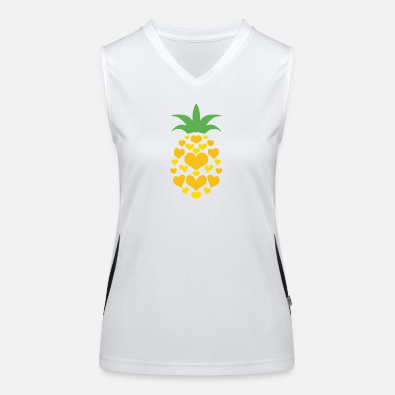 Ananas Herz Funktionelles Kontrast-Tank Top für Frauen