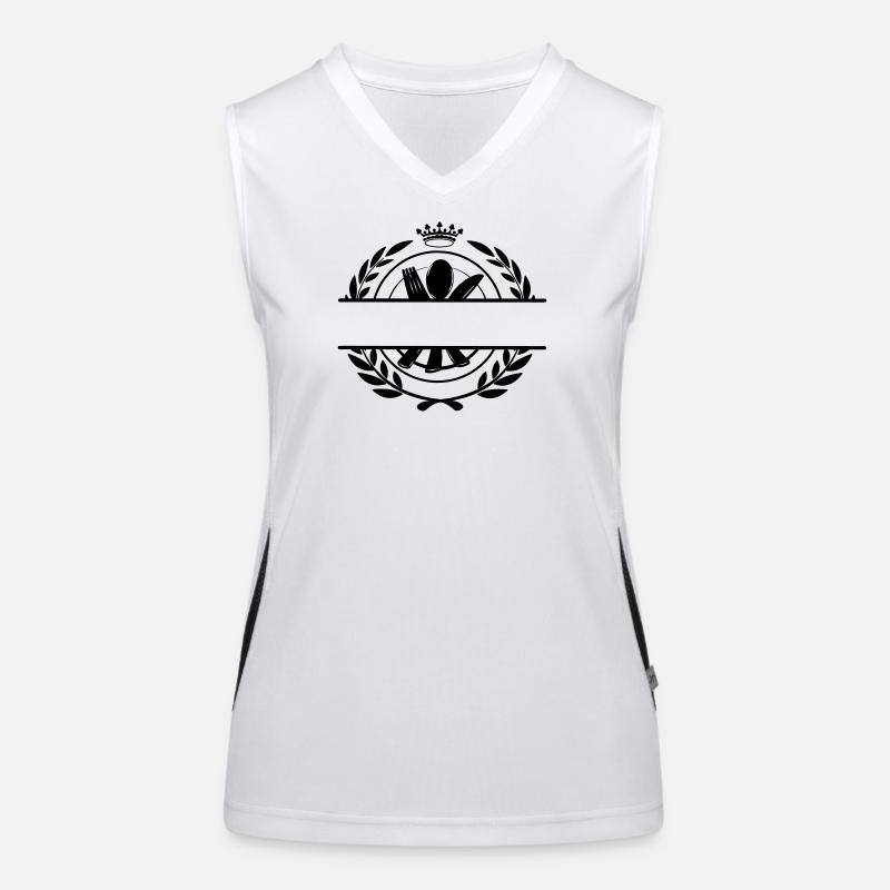 Logo du menu de couverts avec couronne Débardeur respirant contrasté Femme