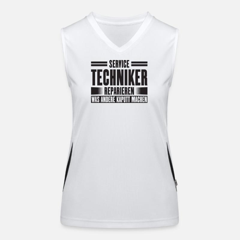 Service Technician Support Solution Slogan Service Débardeur respirant contrasté Femme