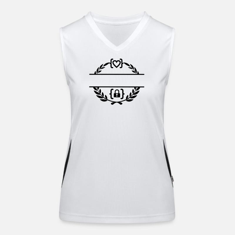 Code avec cœur et code avec cadenas couronne de laurier m Débardeur respirant contrasté Femme