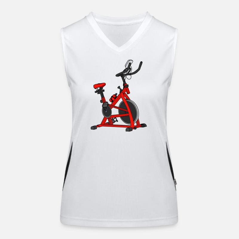 Red Bike Spin Bicycle Women's Functional Contrast Tank Top