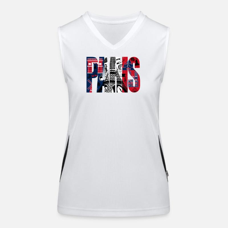 Collage Paris Eiffeltour Funktionelles Kontrast-Tank Top für Frauen