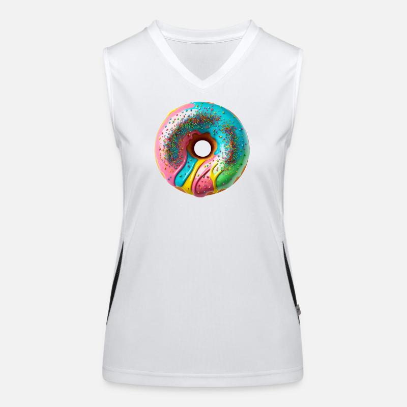 Bunte Donut Vibes Funktionelles Kontrast-Tank Top für Frauen
