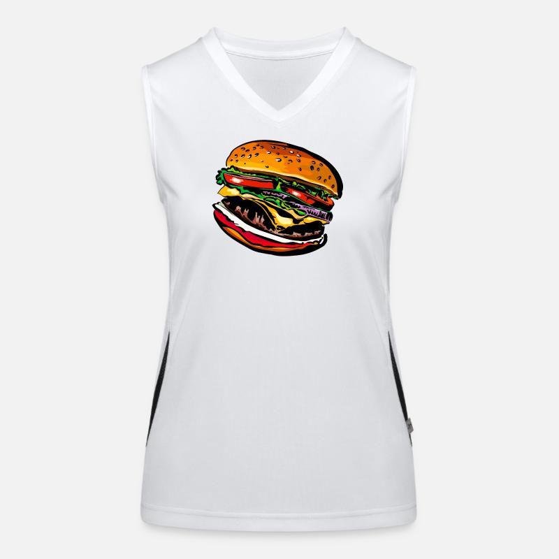 Burger Cheeseburger Restauration rapide Débardeur respirant contrasté Femme
