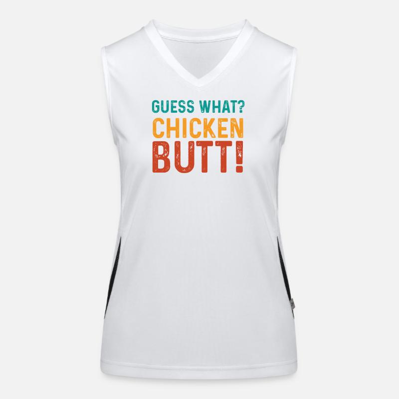 Humorous Chicken Butt Design Women's Functional Contrast Tank Top